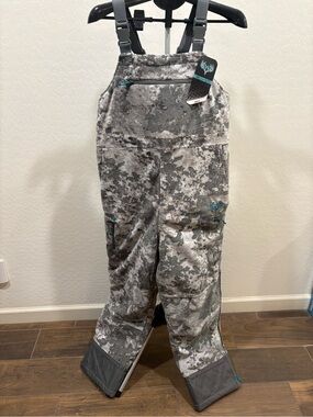 Girls with Guns Fleece Insulated Camouflage Bib Overalls with Teal Accents